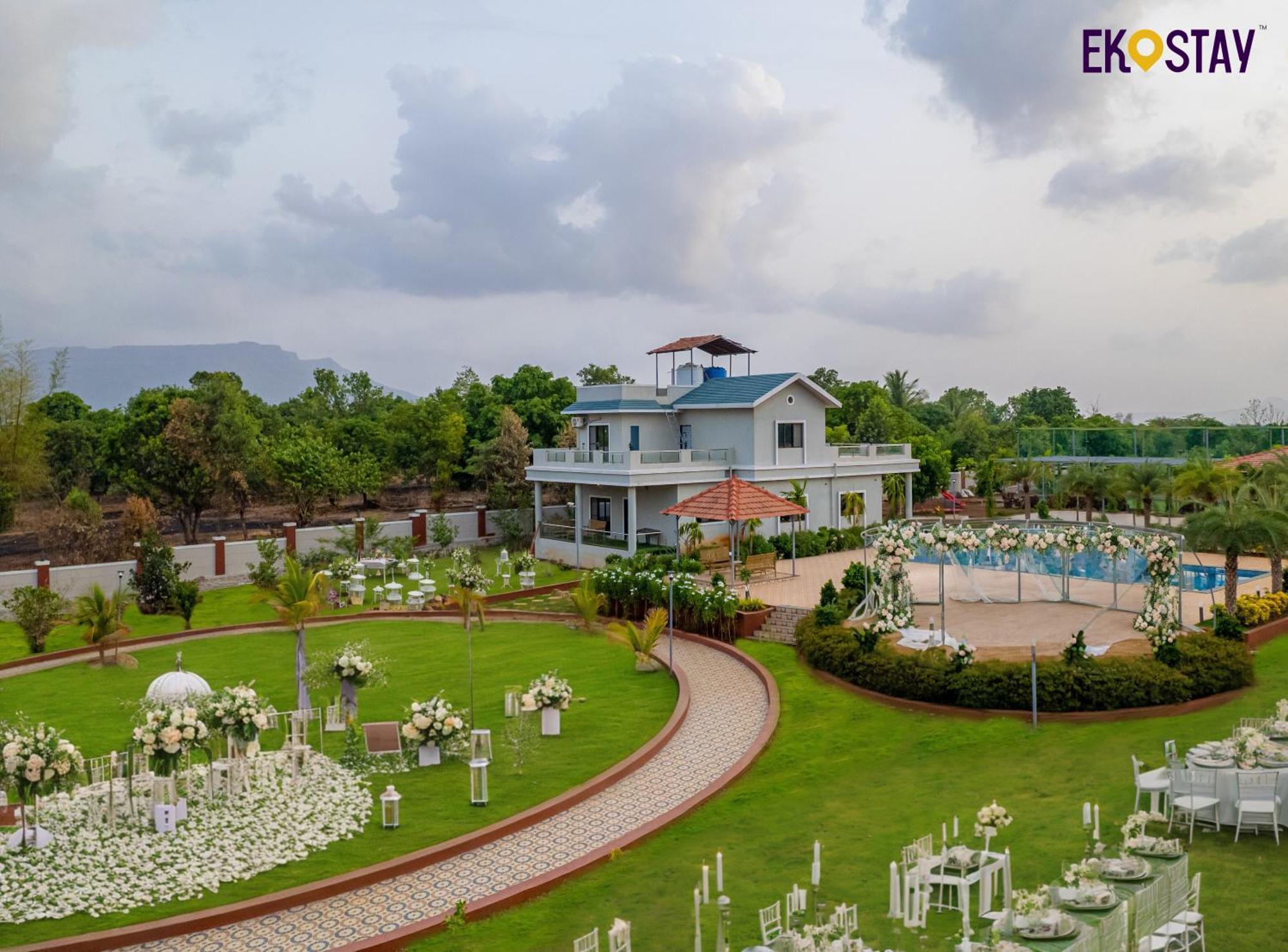 Ekostay Gold Palm Estate I Cricket Turf I Rain Dance I 2 Acre Property Karjat Dış mekan fotoğraf